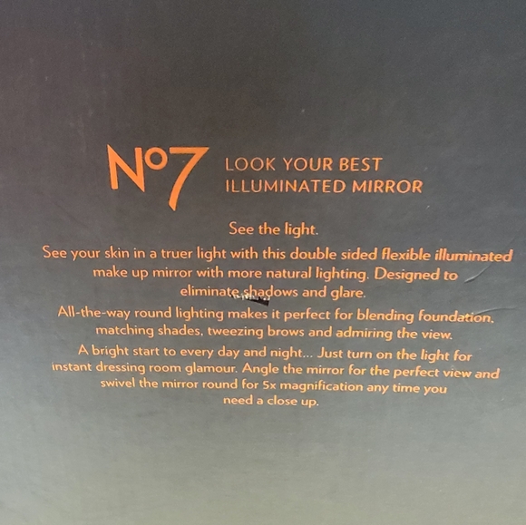 No7 Cordless Lighted Makeup Mirror on Stand - Double Sided - 5x Magnification - Picture 3 of 8